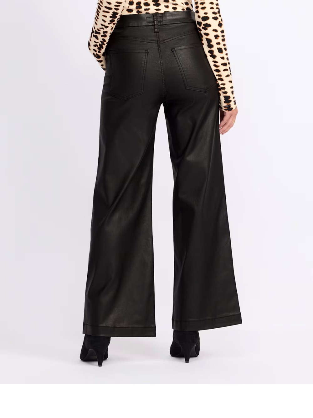 Kut from the Kloth Black Wide-Leg Faux Leather Pants